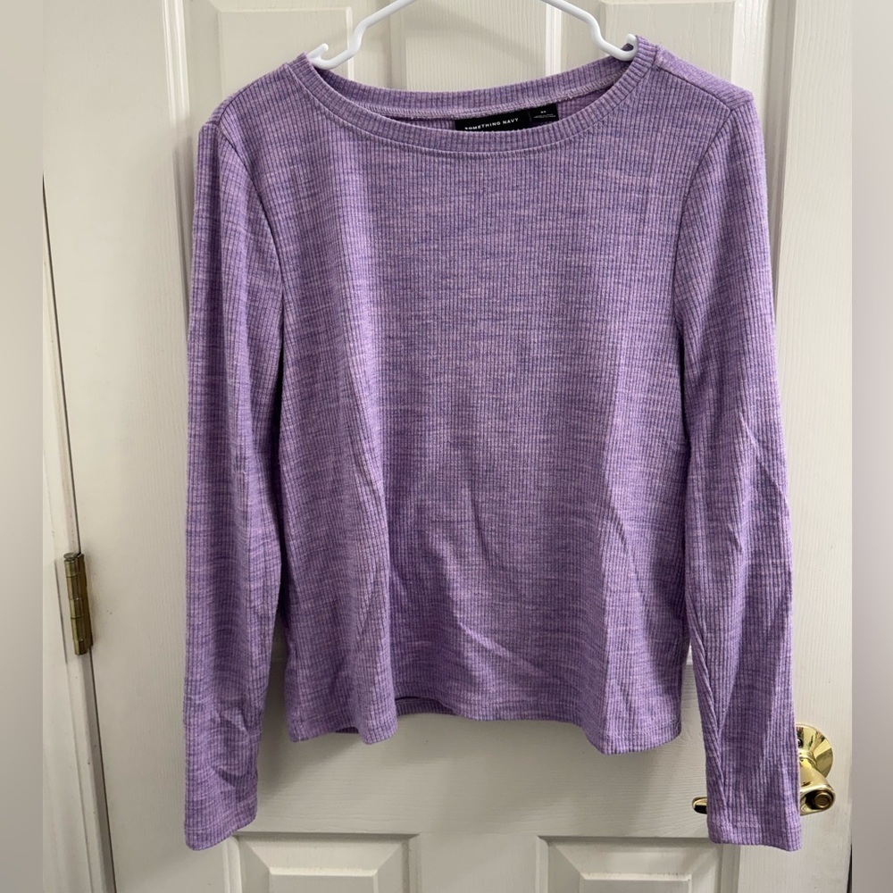 Something Navy Purple Long Sleeve Top